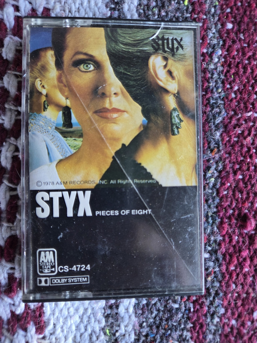 STYX "Pieces of Eight" Cassette Tape - Black & Yellow Album Art